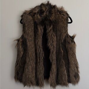 Reversible Faux Fur and Suede Vest